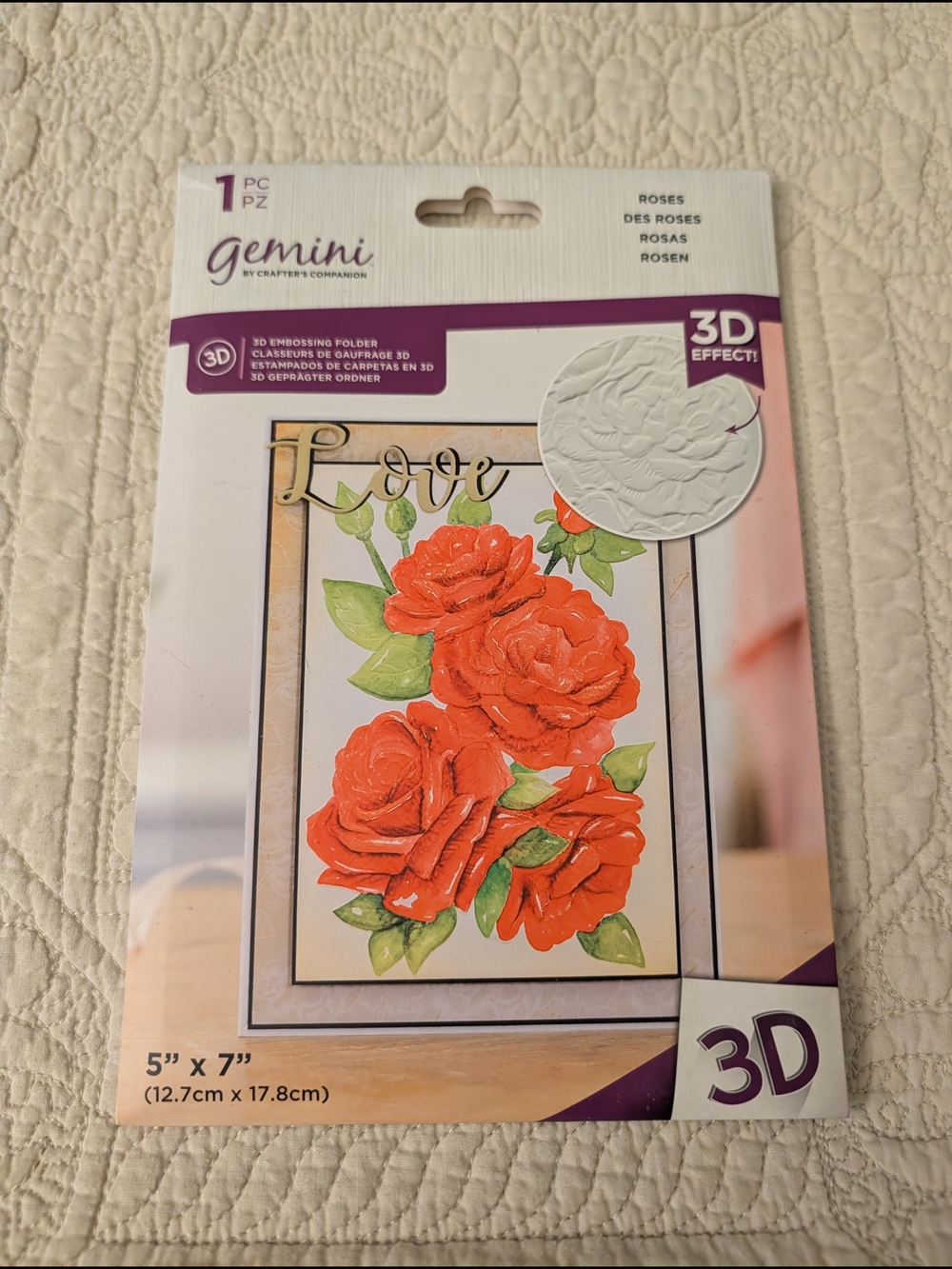 Gemini 3D Embossing Folder – Red Rose Floral Design for Home Art
